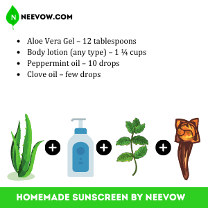 Homemade Sunscreen With Aloe Vera